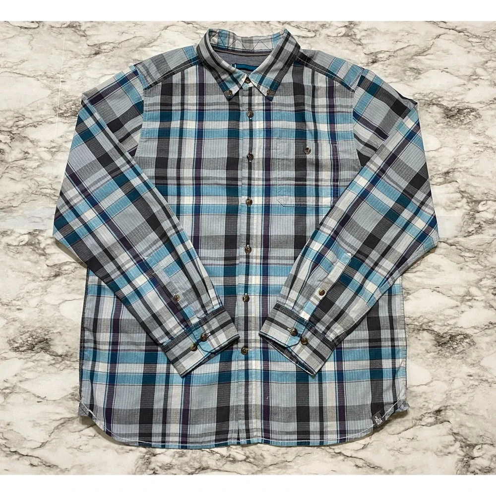 The North Face Men's Shirt Size L Multicolor Plaid Outdoor Hiking Long Sleeve